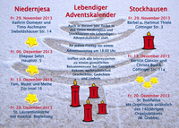 Flyer Stiftung Adventskalender 2013 Tanne Hintergrund B-Seite